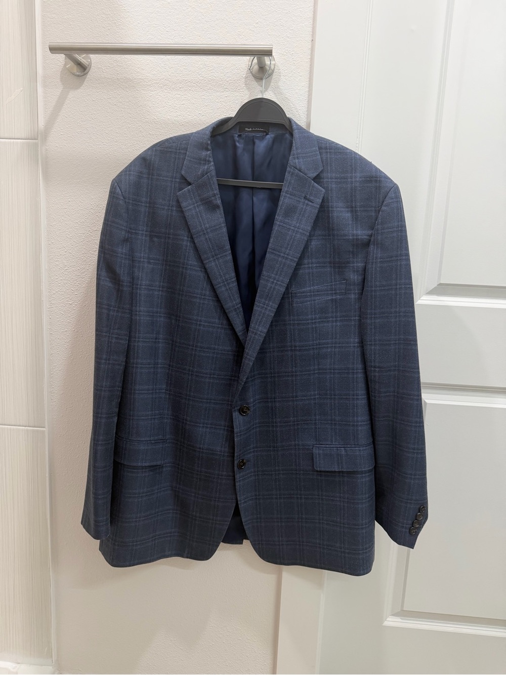 Men's Ralph Lauren Blue Plaid Two-Button Blazer 52L